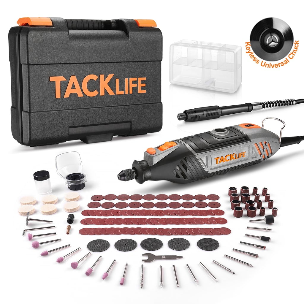 Tacklife Rotary Tool Kit - 135W Motor, Variable Speed, 150pcs Accessories