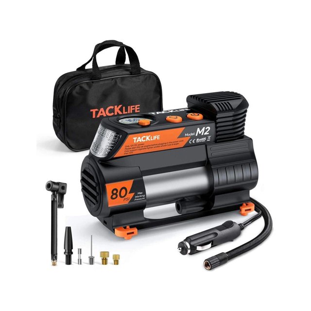 TACKLIFE Tire Inflator 12V DC Digital Auto Tire Inflator M2(Orange