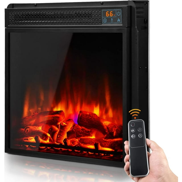TACKspace 1400W 18'' Electric Fireplace Heater Insert, Fireplace with