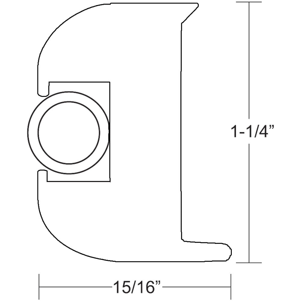 TACO Flex Vinyl Rub Rail Kit - White w/White Insert - 50' - Walmart.com