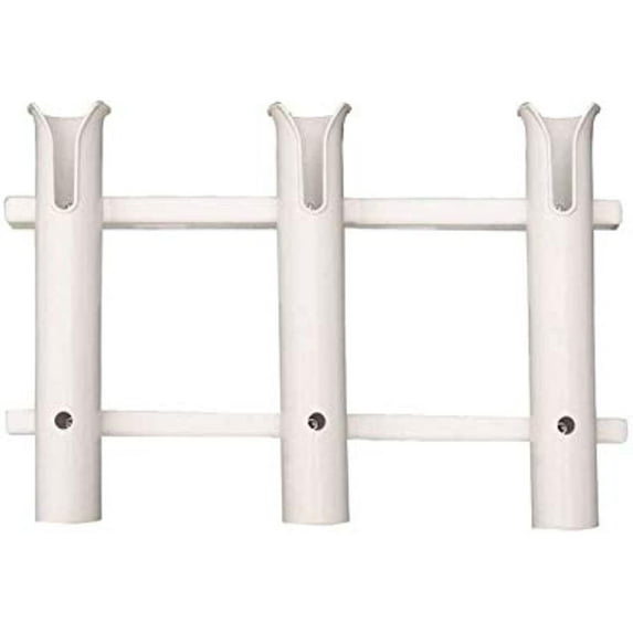 TACO Marine Deluxe Poly Fishing Pole Rack - 3-Rod Storage Unit, White ...