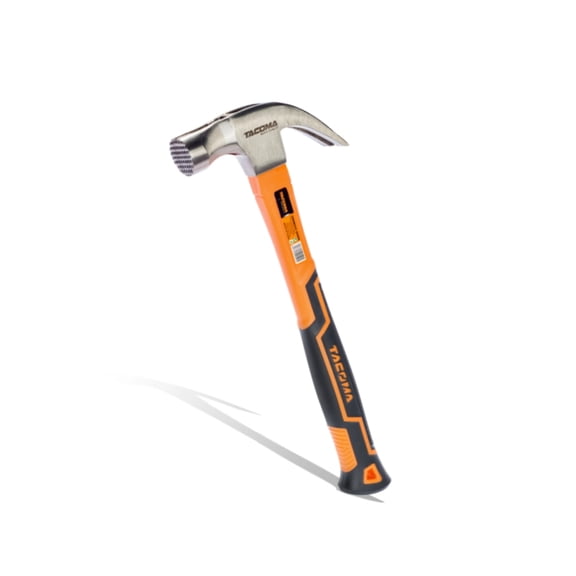 TACOMA 8 oz Claw Hammer, Curved Claw Hammer with Milled Face, Forged Steel Head with Anti-Vibration Grip