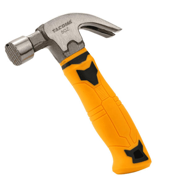 TACOMA 8oz Mini Claw Hammer with Magnetic Nail Holder, Stubby Ergonomic Hammer with Non-Slip TPR Grip, Small Forged Steel Hammer for Home Repair DIY Woodworking