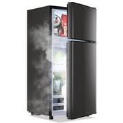 TACOOL 2.2Cu.Ft Small Refrigerator with Freezer, Mini Fridge with Top Freezer for Apartment, Bedroom, Double Door, Dark Grey