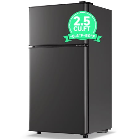 TACOOL 2.5Cu.ft Small Refrigerator Mini Fridge for Dorm with Drink Holder and Egg Tray, Dark Grey
