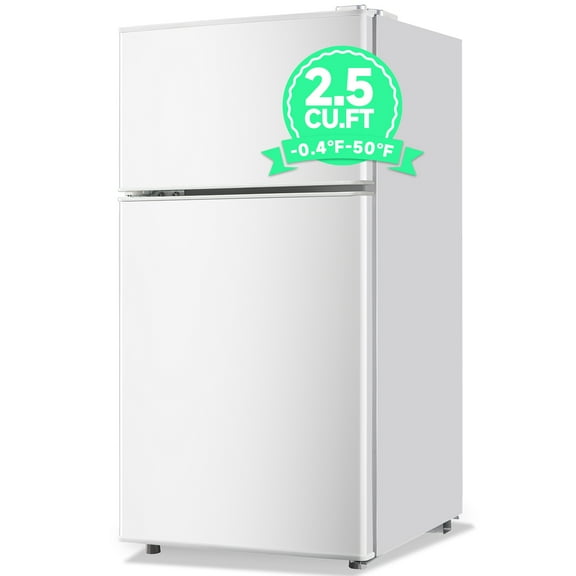TACOOL 2.5Cu.ft Small Refrigerator Mini Fridge for Dorm with Drink Holder and Egg Tray, Matte White