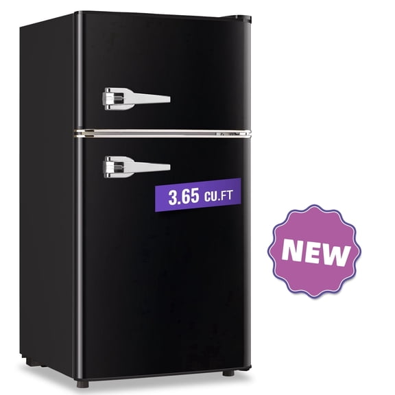 TACOOL 3.65 Cu.ft Small Mini Refrigerator for Office Compact Dual Door Fridge Side Door Racks Low Noise, Black