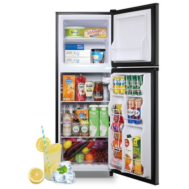TACOOL 5.0 Cu.ft Double Door Mini Fridge with Top Freezer Compact Refrigerator for Home, Black, New