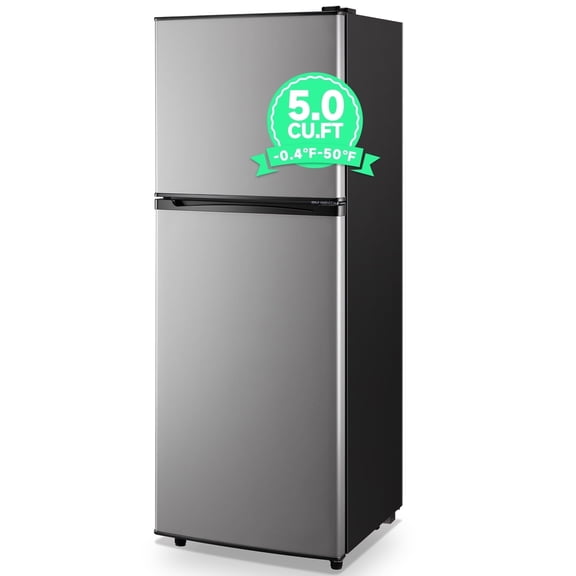 TACOOL 5.0 Cu.ft Small Refrigerator Mini Fridge for Bedroom Drink Holder Large Capacity Suit for Home, Apartment, Office SILVER