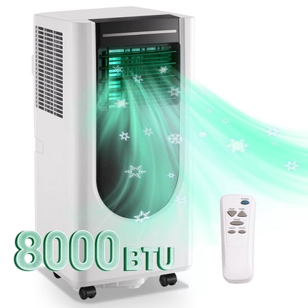 TACOOL 8000 BTU ASHRAE(4400 SACC) Portable Air Conditioners Up to 250 Sq.Ft., 3-in-1 Portable AC Units with Remote, 24H Timer, Window Kit for Room