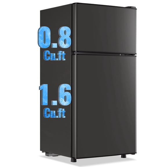 TACOOL Refrigerator with Top Freezer 2.4Cu.ft Two Door Small Mini Fridge for Person Use with Egg Tray, Silver