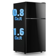 TACOOL Refrigerator with Top Freezer 2.4Cu.ft Two Door Small Mini Fridge for Person Use with Egg tray, Black