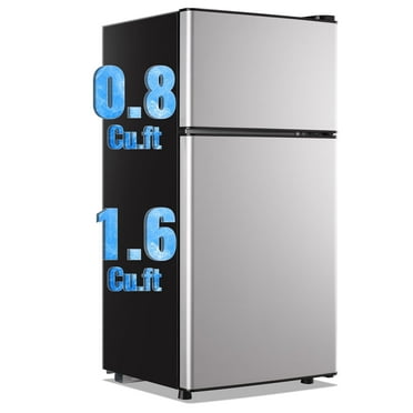 TACOOL Refrigerator with Top Freezer 2.4Cu.ft Two Door Small Mini Fridge for Person Use with Egg Tray, Silver