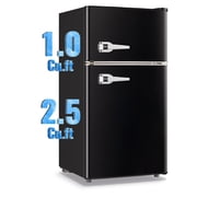 TACOOL Refrigerator with Top Freezer 3.5Cu.ft Two Door Small Mini Fridge with Extra Drink Space for Home Office Dorm BLACK