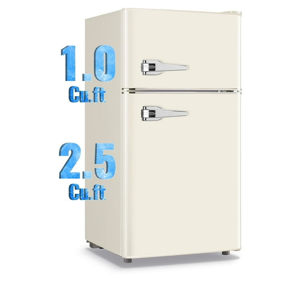 TACOOL Refrigerator with Top Freezer 3.5Cu.ft Two Door Small Mini Fridge with Extra Drink Space for Home Office Dorm White