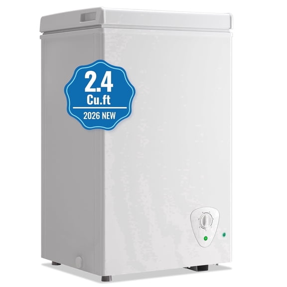 TACOOL Small Mini Chest Freeze 50Liter Mini Freezer Top Open Door Freezer for Home Kitchen Low Noise, White