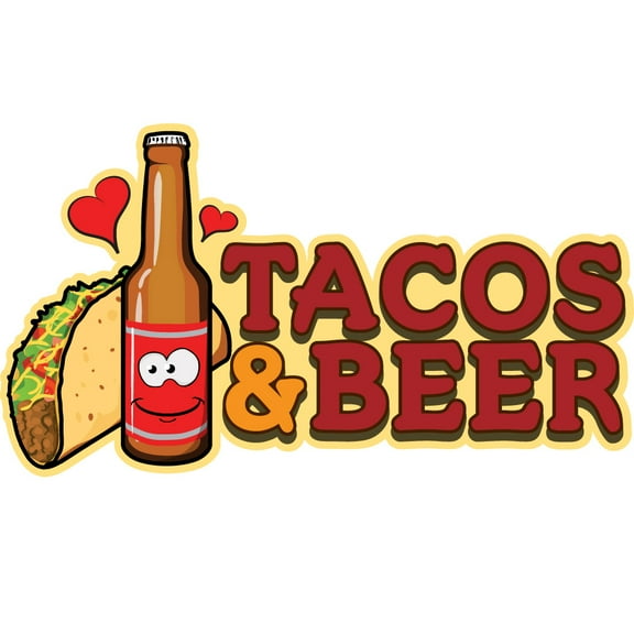 TACOS & BEER 12" Concession Decal sign cart trailer stand sticker equipment