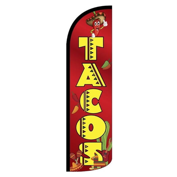 TACOS Windless Flag (Hardware Not Included) |Advertisement /Business Flags | Feather Flag |