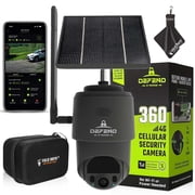 TACTACAM Defend 360 Cellular Security Camera, 4K Photos, 1080p Video, Solar Panel with Rechargeable Battery, 360 Pan/Tilt/Zoom, Weather-Resistant, Includes Field Boys Case
