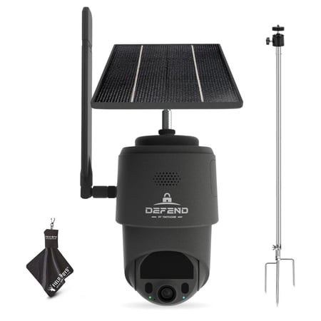 TACTACAM Defend 360 Cellular Security Camera, 4K Photos, 1080p Video, Solar + Rechargeable Battery, 360 Pan/Tilt/Zoom, LTE Cellular, Motion Alerts, Weather Resistant Includes Mounting Post & Cloth