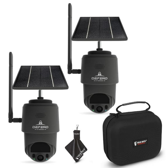 TACTACAM Defend 360 Cellular Security Camera, 4K Photos, 1080p Video, Solar + Rechargeable Battery, 360 Pan/Tilt/Zoom, LTE Cellular, Motion Alerts, Weather Resistant Includes Case & Cloth 2PK