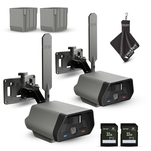 TACTACAM Defend Cellular Security Camera - No WiFi Required - Motion Activated Wireless Camera - Motion Detection - Includes Rechargeable Batteries, SD Cards and Microfiber Cleaning Cloth 2PK