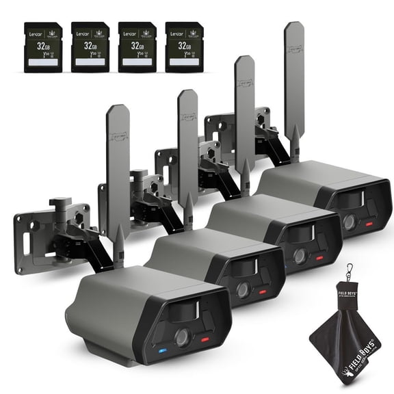 TACTACAM Defend Cellular Security Camera - No WiFi Required - Motion Activated Wireless Camera - Motion Detection - Includes SD Cards and Microfiber Cleaning Cloth 4PK