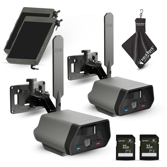 TACTACAM Defend Cellular Security Camera - No WiFi Required - Motion Activated Wireless Camera - Motion Detection - Includes Solar Panels, SD Cards, and Microfiber Cleaning Cloth 2PK