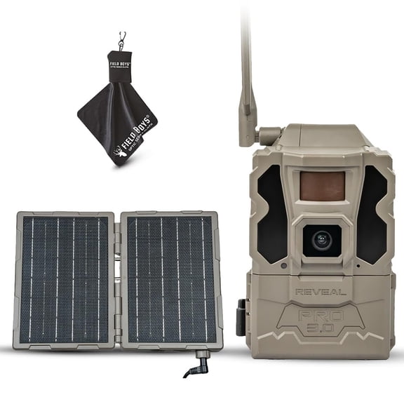 TACTACAM Reveal Pro 3.0 LTE Cellular Trail Camera AT&T & Verizon, 4K Photo Quality, No Glow, for Hunting, Surveillance Includes Includes Folding Solar Panel & Cleaning Cloth