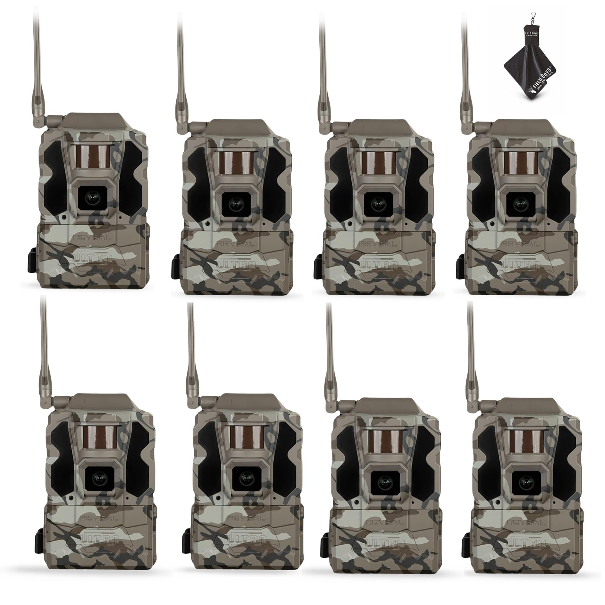 TACTACAM Reveal Ultra Cellular Trail Camera  4K Photo, 1080P Video, Live Streaming, GPS, Low-Glow/No-Glow Flash, LTE  Includes Cleaning Cloth 8PK