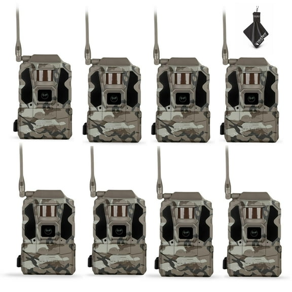 TACTACAM Reveal Ultra Cellular Trail Camera 4K Photo, 1080P Video, Live Streaming, GPS, Low-Glow/No-Glow Flash, LTE Includes Cleaning Cloth 8PK