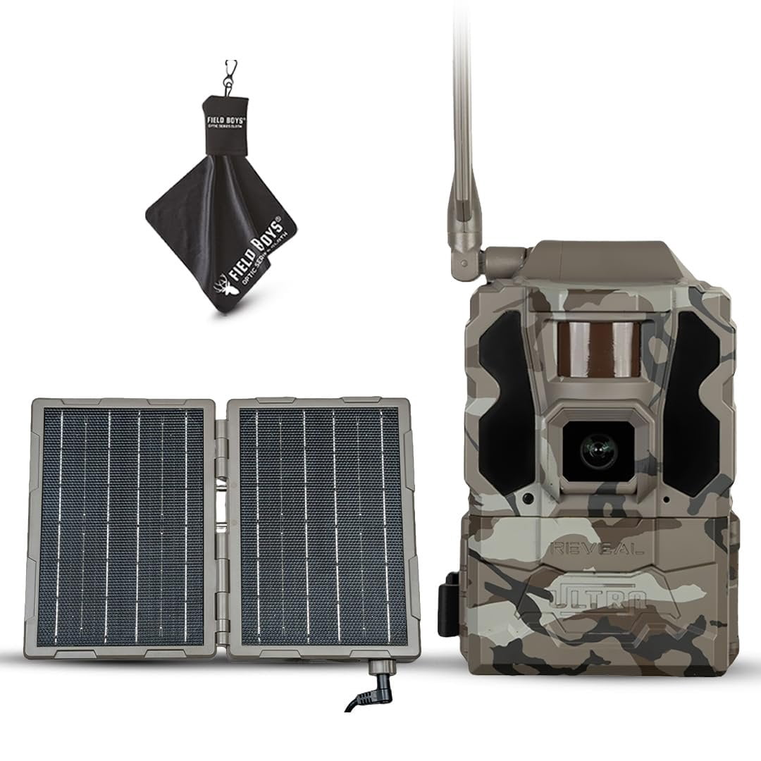 TACTACAM Reveal Ultra Cellular Trail Camera  4K Photo, 1080P Video, Live Streaming, GPS, Low-Glow/No-Glow Flash, LTE  Includes Folding Solar Panel & Cleaning Cloth