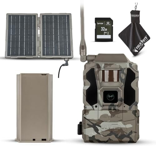 TACTACAM Reveal Ultra Cellular Trail Camera 4K Photo, 1080P Video, Live Streaming, GPS, Low-Glow/No-Glow Flash, LTE Includes Folding Solar Panel, Rechargeable Battery, SD Card & Cleaning Cloth