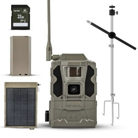 TACTACAM Reveal Pro 3.0 LTE Cellular Trail Camera AT&T & Verizon, 4K Photo Quality, No Glow, for Hunting, Surveillance Includes Solar Panel, Rechargeable Battery, 32GB SD, & Tripod Mount 1PK