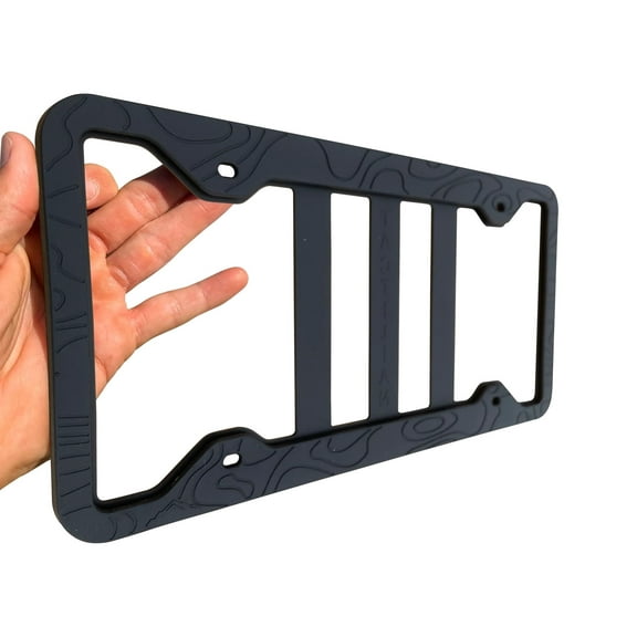 TACTILIAN Silicone Design License Plate Frame | Topography License Plate Frame [2024] All Weather Proof License Plate Holder for Car | Topo Embossed Plate Frame for Auto Truck SUV