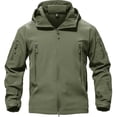 thumbnail image 1 of TACVASEN Men Windproof Soft Shell Outdoor Fleece Hoodie hooks and loops Coat Army Green M, 1 of 8