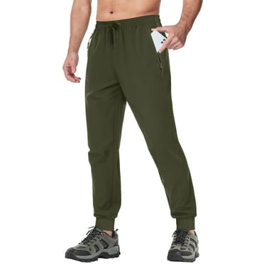 TACVASEN Men's Athletic Joggers 3 Zipper Pockets Quick Dry Lightweight Sweatpants