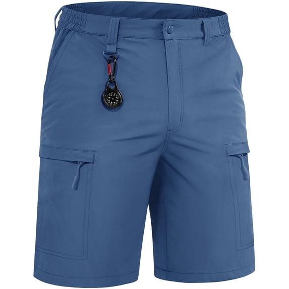 TACVASEN Men's Cargo Quick Dry Shorts Outdoor Casual Lightweight Shorts Blue Dark 36