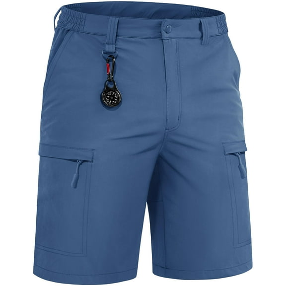 TACVASEN Men's Cargo Quick Dry Shorts Outdoor Fishing Casual Lightweight Shorts Blue Dark 38