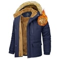 thumbnail image 1 of TACVASEN Men's FLeece Lined Jacket with Hood Water Resistant Windproof Warm Thicken Winter Parka Coat with 6 Pockets, Navy, S, 1 of 6