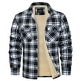 thumbnail image 1 of TACVASEN Men's Flannel Shirt Jacket Warm Fleece Plaid Jacket Cotton Winter Coats Black XL, 1 of 6