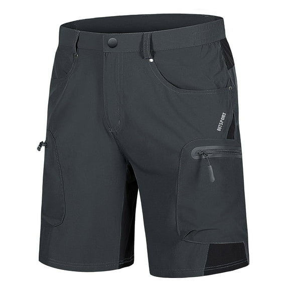 TACVASEN Men's Hiking Shorts Lightweight Quick Dry Water Resistant with Multiple Pockets for Outdoor Activities Dark Gray Size 34