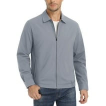 TACVASEN Men's Lightweight Jacket With Zipper Pockets Waterproof For Outdoor Activity Light Grey XL
