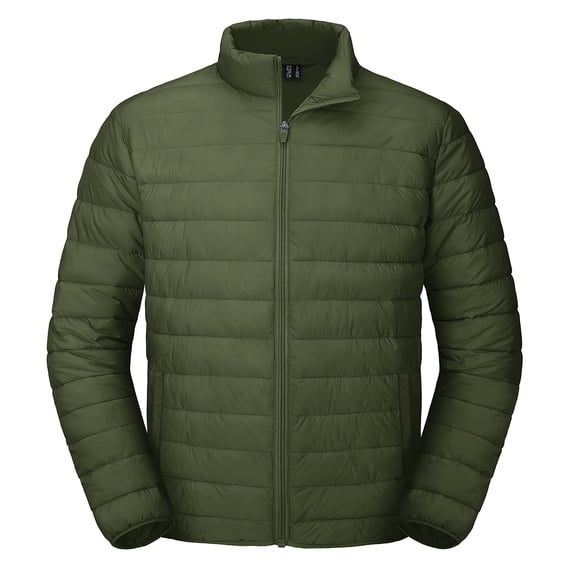 TACVASEN Men's Lightweight Puffer Jackets Warm Winter Coats Water Repellent Windproof Jacket Army Green M