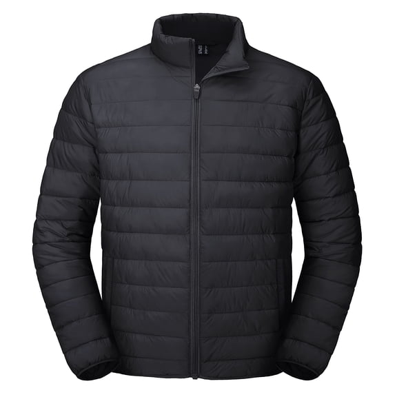 TACVASEN Men's Lightweight Puffer Jackets Warm Winter Coats Water Repellent Windproof Jacket Black XL