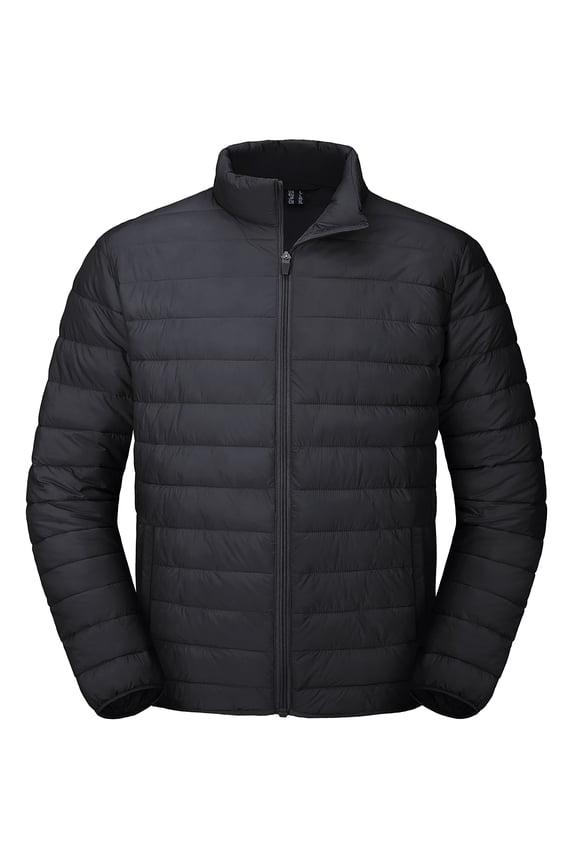 Men's Lightweight Puffer Jackets Warm Winter Coats Water Repellent Windproof Jacket Black XL
