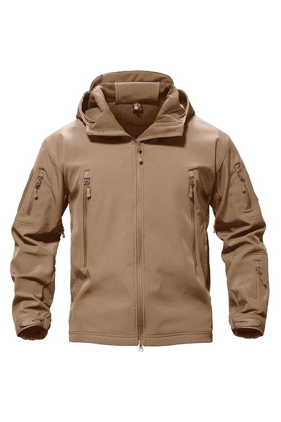 Men's Special Ops Outdoor Winter Soft Shell Jacket Coat Sand XL
