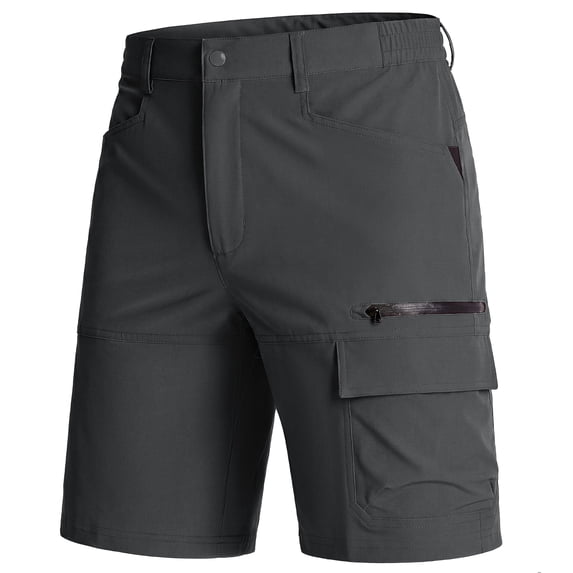 TACVASEN Men's Summer Outdoor 10" Shorts Quick Dry Water Resistant Lightweight Cargo Shorts With 5 Pockets For Golf Hiking Sports Work Casual , Dark Gray, Size 32