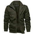 thumbnail image 1 of TACVASEN Men's Winter Bomber Jacket Fleece Lined Thick Cargo Coat Sherpa Trucker Military Jacket Field Stand Collar Zipper Outwear Jacket with Multi Pockets for Casual Work, 1 of 6