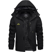 Men's Winter Waterproof Ski Jackets with Hooded Windproof Fleece Warm Snow Coat with Multi-Pockets For Hiking and Snowbo